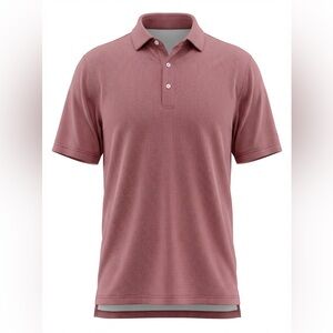 TURTLESON MENS POLO SHIRT RED MICRODOTS SIZE L
